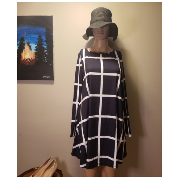 SHEIN Emery Rose Grid Print Tunic Dress - Picture 2 of 5